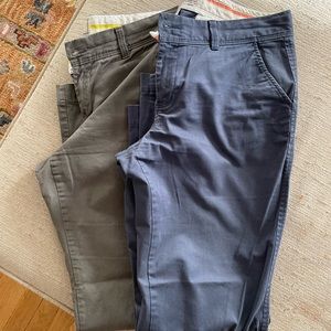 (2) Super cute size 8 Petite old navy bootcut khakis - Grey and Blue for $20